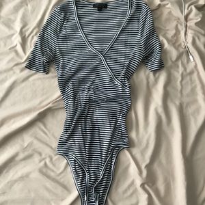 Topshop Navy/White Bodysuit